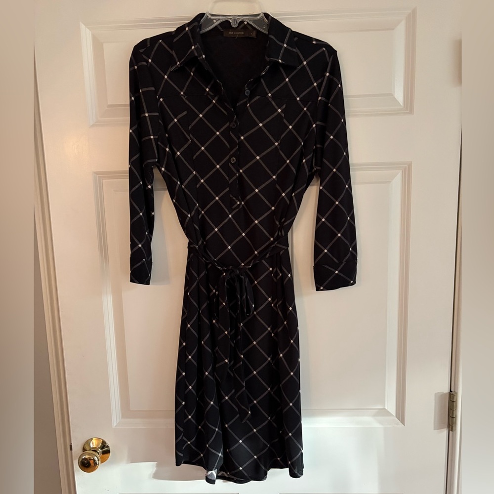 The Limited Black and White Plaid Dress
